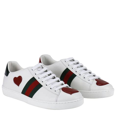 scarpe gucci con cuore|Gucci ace heart leather sneakers.